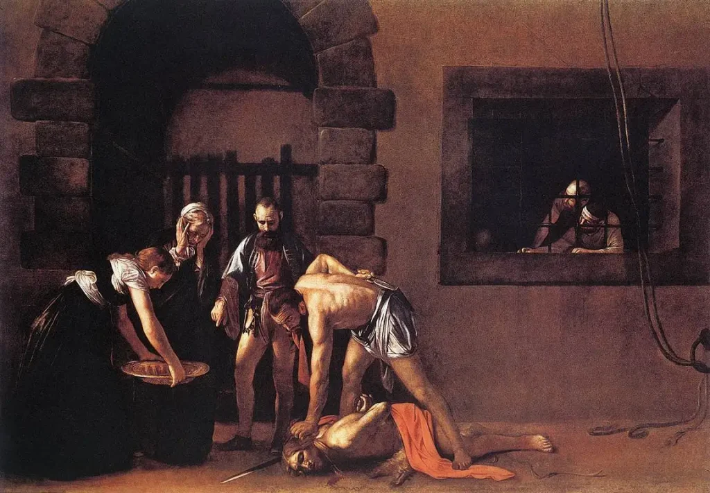 Michelangelo Merisi da Caravaggio, Enthauptung Johannes des Täufers (1608), Oratory of St John the Baptist, Valletta. Public domain.